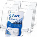 6 Pcs Acrylic Sign Holder Business Card Holder, 5 x 7 Inch, Top Insert by Crtiin