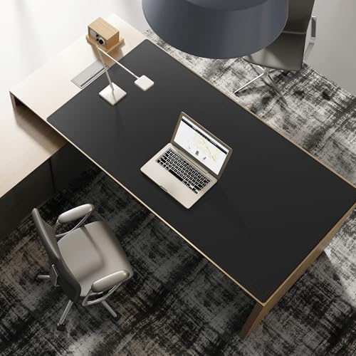 Cacoy 63" x 31.5" Extra Large Leather Desk Mat, Office Desk Pad Blotter, Oversized Mouse Pad for Home & Work, Waterproof Computer Desk Protector, Huge Gaming Desktop Mat for Keyboard & Mouse (Black) - Image 3