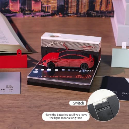 2027 3D Paper Carving Desk Calendar With LED Light - Image 3