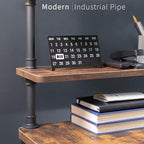 VIVO Vintage Brown Clamp-on 24" Industrial Pipe Desk Shelf, DESK-SHELF24-2N - Image 6