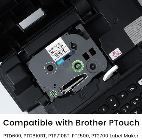 Label KINGDOM TZe-FX251 1" Flexible-ID Tape Compatible with Brother Ptouch (Pack of 2) - Image 2