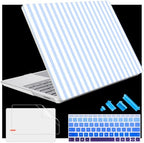 Case for Surface Laptop 5/4/3 13.5", Blue & White Stripes by WelcomeViseNewitems