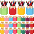 24 Pcs Pencil Shaped Pen Holders Plastic Pencil Holder Desktop Pen Cups Colorful Pencil Storage Organizer Cute Penci-l Pot Makeup Brush Container for Desk School Office Home Table Decoration by Unknown