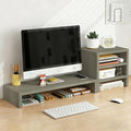 Solid Wood Monitor Stand Riser & Laptop Stand Desk Organizer - Office Accessories for PC Workspace, Computer Organization, Countertop Hutch Light Grey Log Combination 1 by Unknown