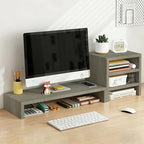 Solid Wood Monitor Stand Riser & Laptop Stand Desk Organizer - Office Accessories for PC Workspace, Computer Organization, Countertop Hutch Light Grey Log Combination 1 by Unknown