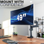 VIVO Premium Aluminum Tall Extended Monitor Arm for Ultrawide Monitors up to 49 inches and 33 lbs, Single Desk Mount Stand, Pneumatic Height Adjusting, Max VESA 100x100, Black, STAND-V101GT - Image 4