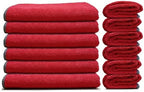 EvaClean Premium Microfiber Cleaning Cloth 16"x16" - Reusable, Washable, Non-Scratch, Microfiber Towels for Cleaning, Dusting, Polishing, High Absorbency & Durability, Red, 12-Pack - Image 2