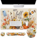 Britimes Keyboard Mouse Pad Set, 4 in 1 Desk Mat Set, Sunflower Fall by Britimes