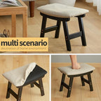 Foot Stool Ottoman Foot Rest Under Desk,Small Stool for Living Room, Bedroom and Kitchen (Black Legs - Beige Stool Surface) - Image 6