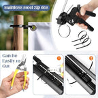 Metal Zip Ties Gun Set, Stainless Steel Zip Tie Tool with 150PCS Black Metal Zip Ties Heavy Duty Outdoor, Fastening Cutting Tie Tool Sets for Chain Link Fence, Exhaust Pipes, Automotive - Image 6