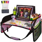 Lusso Gear Kids Travel Tray for Car - Road Trip Essentials for Kids - Car Seat Tray for Toddlers & Kids - for Airplane, Kids Travel Desk, Road Trip Activities (Mermaids) by LussoGear