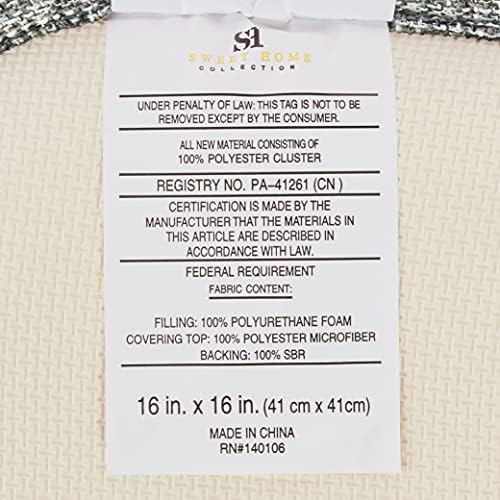 Sweet Home Collection Chair Cushion Memory Foam Pads with Ties Honeycomb Pattern Slip Non Skid Rubber Back Rounded Square 16" x 16" Seat Cover, 4 Pack, Aria Multi Gray - Image 4