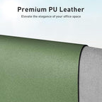 Aothia Faux Leather Desk Mat - Non-Slip PU Leather Desk Blotter, Waterproof Writing Surface, Large Desk Pad for Office & Home (Olive Green, 55" x 17") - Image 2