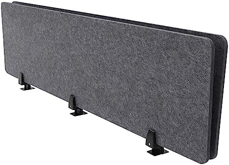 Desk Divider Privacy Panel, 60 inch Office Partition Screen, 15mm Thick Polyester Fiber Soundproof Barrier, Drill-Free Desktop Divider for Workstation Study Library Classroom, Anthracite Grey by JUOPTGJ
