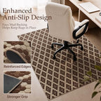 48"x60" Office Chair Mat for Hardwood Floor, Non-Slip Washable Brown Coffee - Image 5