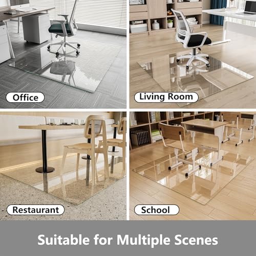 Koonmi Glass Chair Mat for Carpet, 46"x46" Thick Office Chair Mat - Image 5