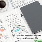 12 Pack Notebooks Journals Bulk with 12 Black Pens, Feela A5 Hardcover Notebook Classic Ruled Journal Set with Pen Holder for School Business Work Travel Writing, 120 GSM, 5.1”x8.3”, Gray - Image 4
