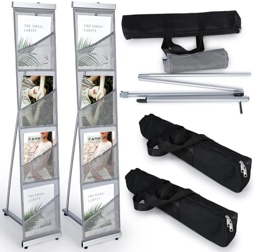 Outus 2 Pcs Mesh Literature Stand, Magazine Rack Floor with 4 Pocket by Outus