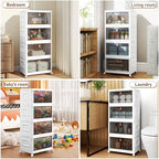 Wise Oannes Closet Organizers and storage with Wheels, 23QT White - Image 6