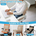 CushZone X-Large Seat Cushion and Lumbar Support Pillow for Office, Khaki - Image 5