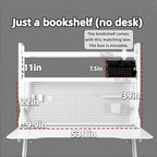 Desktop Bookshelf, Multi-Size pegboard Storage Organizer Rack,Dorm Desk Shelf, Desk Hutch,Office Desk top Storage Rack,Student Desktop Storage,Desk Shelves for top of des(White, 53.1" Lx9.9 Wx39 H - Image 5