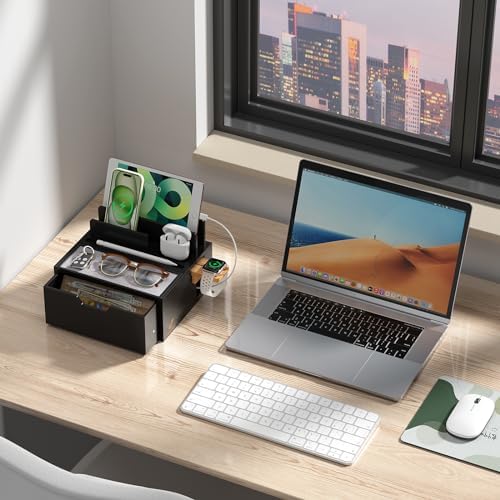 Pezin & Hulin Bamboo Charging Station with Power Charger & Cables-Natural - Image 6