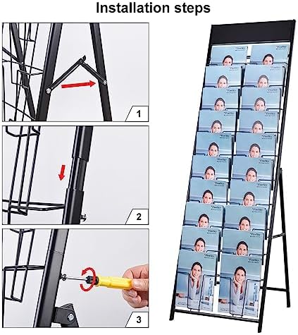 magazine display stand Double A4 width 10 layer brochure display stand for trade show and Public areas (Double A4 width) - Image 6