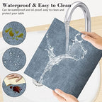 Faux Leather Placemats Set of 6,Heat Resistant Placemats for Dining Table, Easy Clean Non-Slip Place Mats, Waterproof Stain Resistant Wipeable Washable PU Table Mats, (Blue) - Image 4