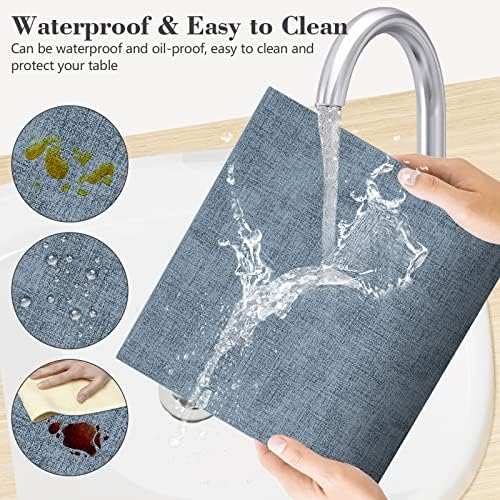 Faux Leather Placemats Set of 6,Heat Resistant Placemats for Dining Table, Easy Clean Non-Slip Place Mats, Waterproof Stain Resistant Wipeable Washable PU Table Mats, (Blue) - Image 4