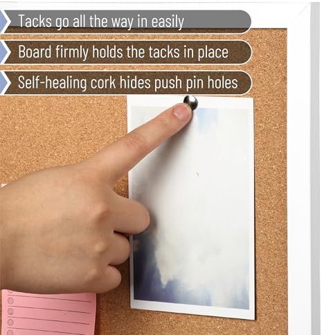 Mr. Pen- Cork Board, 24”x36”, White Frame, Cork Bulletin Board - Image 4