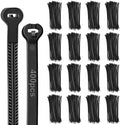 Blulu 11 Inch 400 Pcs Black Cable Ties with Metal Tooth Self Locking by Blulu