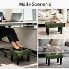 CAROLMADE Footstool Ottoman with Legs, Velvet Small Foot Rest Under Desk, Ottoman with Storage for Living Room, Bedroom, Entryway Green - Image 4