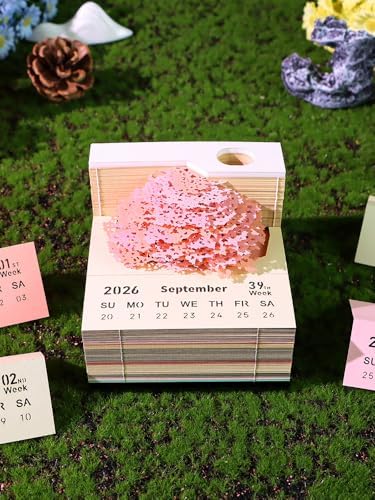 3D Memo Pad, 3D Calendar 2027, Time Piece Calendar, Tear-Off Calendars 2027, 3D Paper Carving Art Memo Pad, Art Carving Sticky Notes for Office Home Gifts Ornaments (Four Seasons Tree) - Image 5