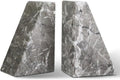 Koville Marble Bookends for Shelves, Large Bookends for Heavy Books, Natural Stone Book Stopper for Books CD Movies, Aesthetic Decorative Book Ends, Bookshelf Table Home Decor(Grey) by Koville