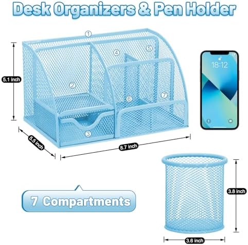 13-in-1 Office Desk Organizer Set for Back to School Supplies Accessories - Image 2