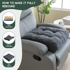 HIGOGOGO Tufted Corduroy Recliner Seat Cushion for Elderly, High Density Foam Large Square Seat Cushion for Recliner Chair, Floor Pillow, Office Chair, Car, No Pressure on Thighs, 20x20x4 - Image 7
