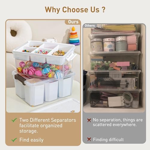 Citylife 17QT 2Packs Clear Craft Organizers and Storage Bins with Lids - Image 5