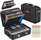 Fireproof Document Box with Lock, Hard Case Safe Box Water Resistant Document Organizer for Important Documents, Passports, Certificates & Cash, Portable File Storage for Home Office, Black by Fieetra