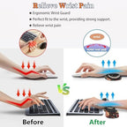 Desk Mat and Mouse Pad Set,Keyboard Mat with Wrist Support - Image 3