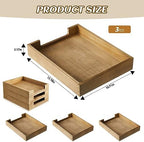 Fulmoon 3 Pcs Stackable Wood Letter Tray A4 Size Desk File Organizer - Image 3