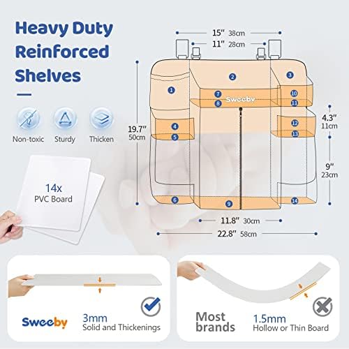 Sweeby Diaper Organizer for Changing Table and Crib - Nursery Diaper Stacker Hanging Caddy for Baby Essentials - Image 4
