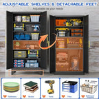GAIOUS 75.2" Tall Metal Storage Cabinet, Kitchen Pantry Cabinet Black - Image 4