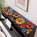 Piano Top Runner Mat, Non-Slip Rubber Bottom, Free Cut Protector Dust-Proof Covers for Musical Instrument, Chiffonier, Chest of Drawers, TV Stand, Television Cabinet (Oil Painting Floral, 61" x 13.8") by Apriciti