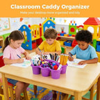 Joyibay 6 Pcs Desktop Caddy Organizer, 6-Compartment w/Handle, Multicolor - Image 2
