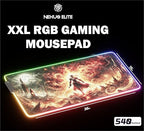 RGB Gaming Mouse Pad Large Extended Desk Mat 35.4x15.7in XXL XXXL Mousepad LED Light Up Keyboard Mat PC Gamer Desk Pad Gaming Accessories Extra Big Mouse Mat for Desk - Hellfire Crusader - Image 7