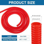 MECCANIXITY 1/2" 100ft Split Wire Loom Tubing w/Installation Tool Red - Image 2