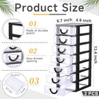 Thyle 2 Pcs Small Parts Organizer Drawers Stackable 7-drawer Box, Black - Image 3