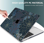 Mektron for 2026/2025/2024/2023 MacBook Air 15 INCH M5 A3448 /M4 A3241 /M3 A3114 /M2 A2941 Case, Printed Plastic Hard Shell Cover with 15.3" Liquid Retina Display Touch ID, Dahlia Flower C035 - Image 4
