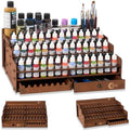 OPHIR Wooden Paint Organizer 98 Holes Rack for Miniature Paints & Brushes by OPHIR