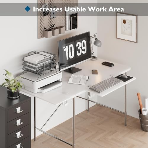 BONTEC Ergonomics Desk Extender Tray, 27.2 x 9.5 Inch, White - Image 7